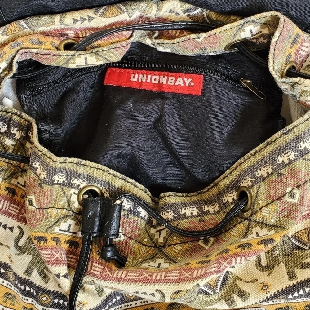 Union Bay Women's Brown & Black Geometric Print Backpack